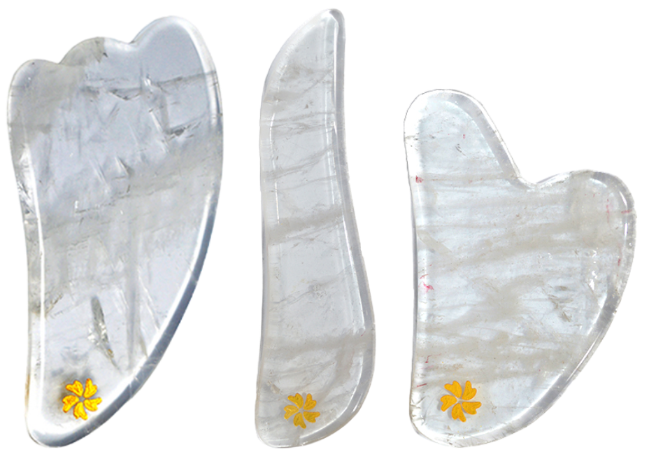 Set Gua Sha de Cuarzo Blanco Piedra Gua Sha Masajeador Facial