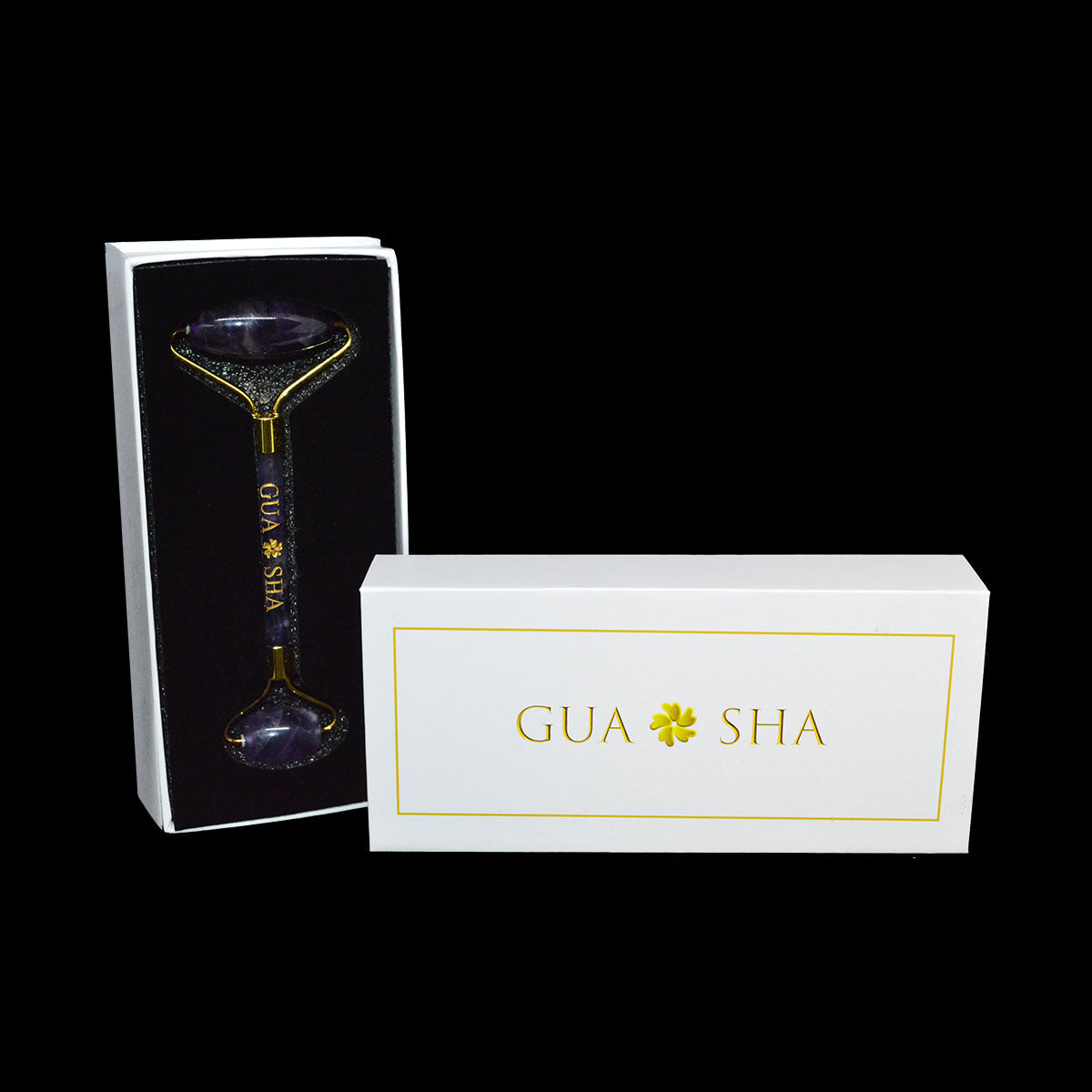 Rodillo de Amatista Piedra Gua Sha Masajeador
